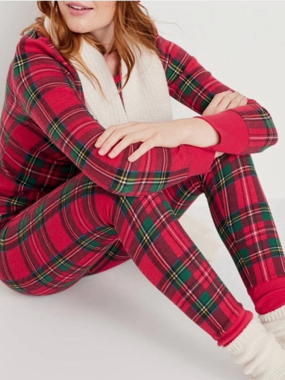 NWOT ON 2 Piece Red Plaid Waffle PJs